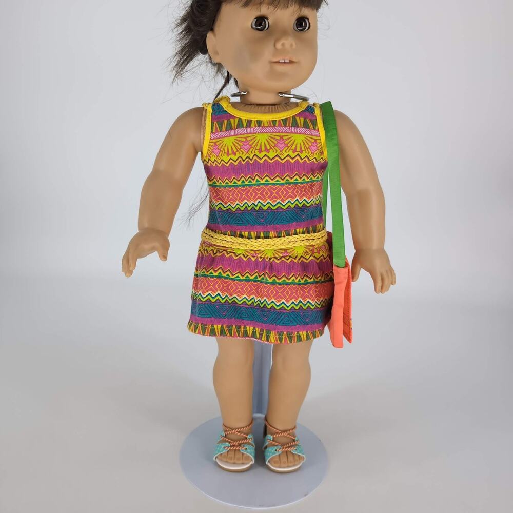 American Girl Leah Clark Meet Tropical Adventure Dress, Sandals & Bag 18" Dolls